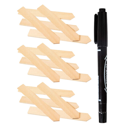 3Set Cartellini in Legno Beige Per Piante, Per E Vasi 2