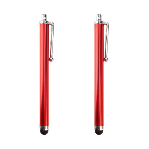 2Pz Stylus Rosso Con Punta in Gomma Per 2 E Schermi Touch 2
