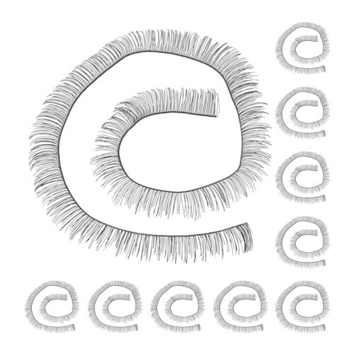 100Pz Finte Strisce Per Bambole Kit DIY Nero 1