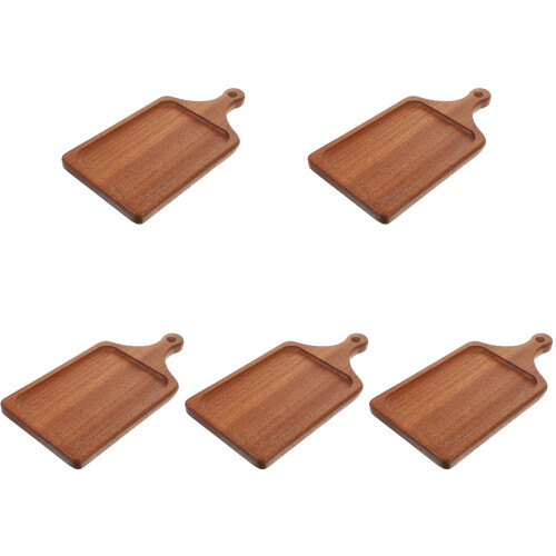 5Pz Vassoio in Legno Con Manico Per Pizza E Antipasti 2