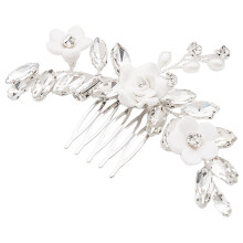 3Pz Pettine Cerimonia Cristallo Bianco Per Sposa