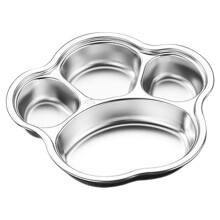 4Pz Piatti Divisi in Argento Con Design A Zampa