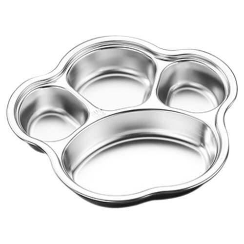 4Pz Piatti Divisi in Argento Con Design A Zampa