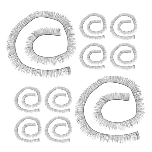 100Pz Finte Strisce Per Bambole Kit DIY Nero 2