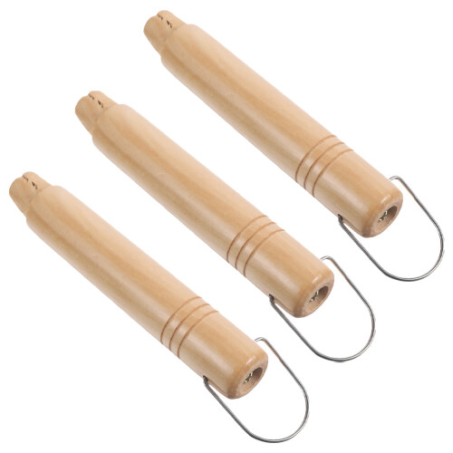 6Pz Set Manici Pan Beige in Legno Per Multiuso Sicuri 2