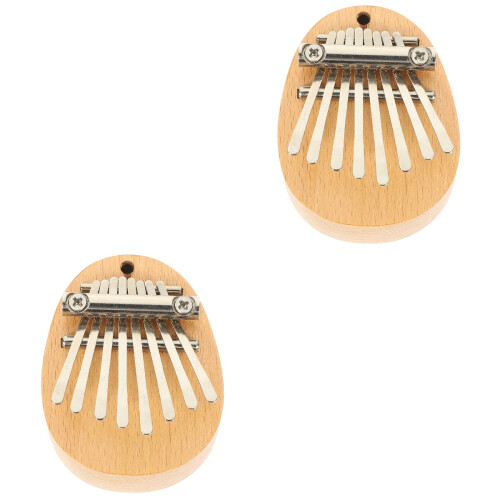 2Pz Mini Kalimba in Legno Per Principianti, Portatile E Colorata 2