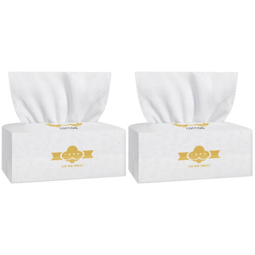 2Conf Set 80 Salviette Viso Monouso Cotone Bianco Morbido E 2