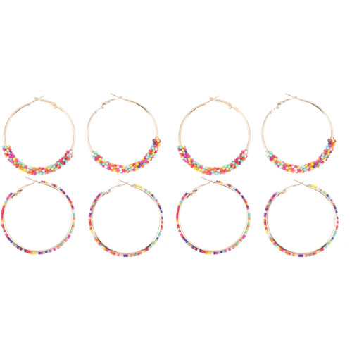 4Paia Boho Artigianali Cerchio Con Perline Colorate 1