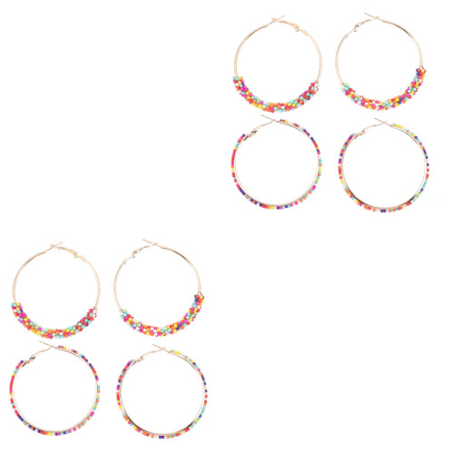 4Paia Boho Artigianali Cerchio Con Perline Colorate 2