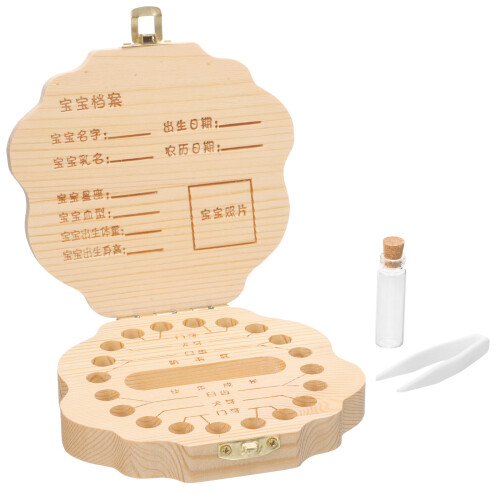 4Sets Delicate Melktand Bewaarbox Beige Baby En 2