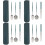 4Conjuntos Talheres Compactos Coloridos Kit Portátil Para 5