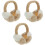 3Pièces Cache-Oreilles Accessoire Hiver Femme 5