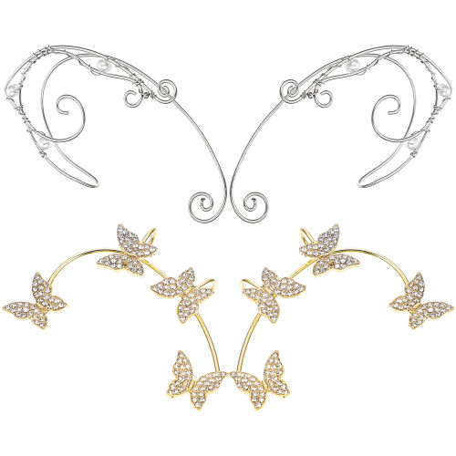 4Pares Ear Clips Coloridos Sem