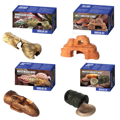 Cachette de reptiles en résine, léopards, Geckos, abri de-C 1
