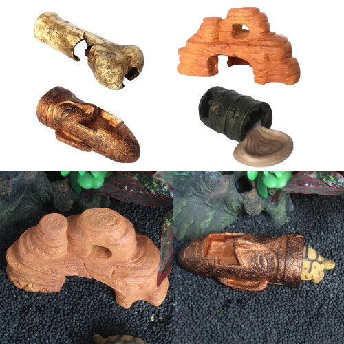 Cachette de reptiles en résine, léopards, Geckos, abri de-C 2