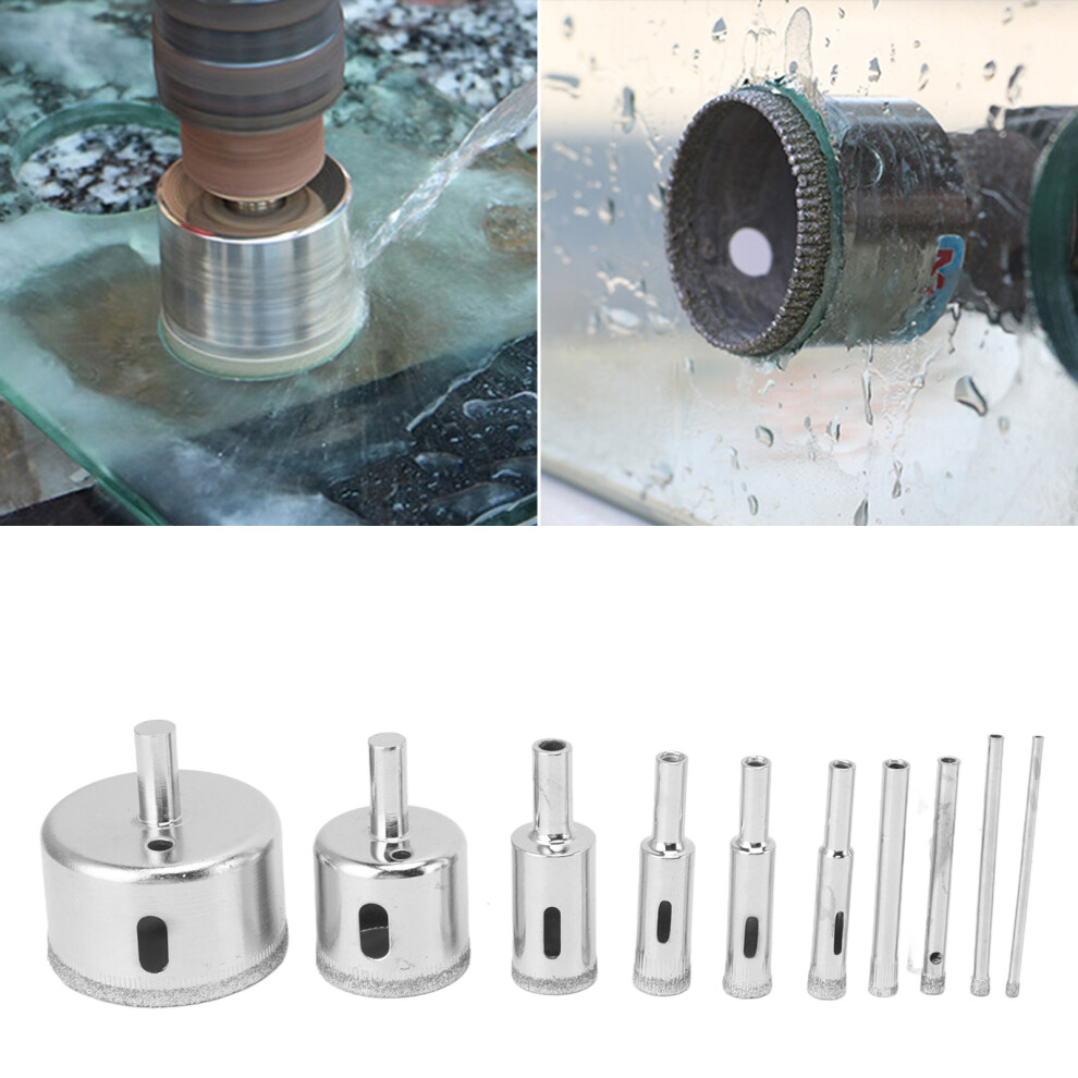 10Pcs Diamond Drill Bits Set For Glass Tile Ceramic Marble, 3-50Mm 7901370059724