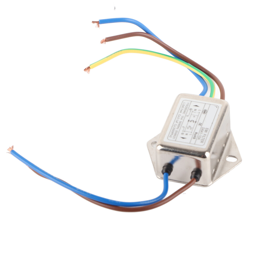 Power Line Emi Filter 10A Universal Single Phase Noise Suppressor 115/250V 3081377474677