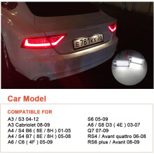 Kentekenplaatverlichting voor Audi-voertuigen, LED-kentekenplaatverlichting 6000K wit, superheldere verlichting met krachtige SMD-LED's, foutloos