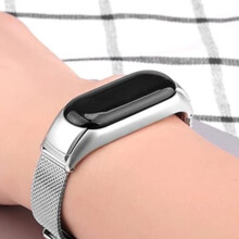 Kovový síťovaný náramek pro Xiaomi Mi Band, náhradní řemínek z nerezové oceli s nastavitelnou velikostí, odolný materiál, síťovaný