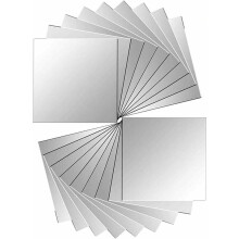 DIY-dekorationsföremål med rymdförbättrande design, självhäftande väggspegelplattor för kreativ väggdekoration (15x15cm, 18 stycken silver)