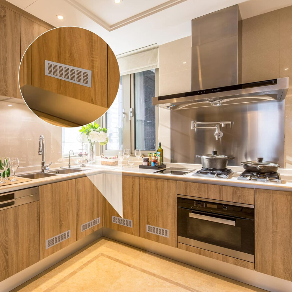 Rectangle Ventilation Grille For Modern Spaces, Aluminum Alloy Vent Cover With Enhanced Airflow And Corrosion Resistance, Easy Install For Kitchen, 9169997134080