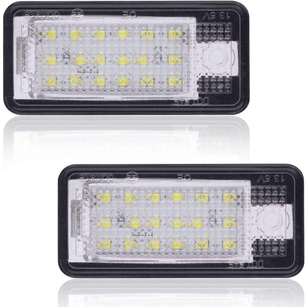 Super Bright Led Tag Lights For Audi Rear Illumination, High Brightness 6000K Xenon Smd Diodes Plug And Play Assembly, Error-Free Can-Bus White 9009791564082