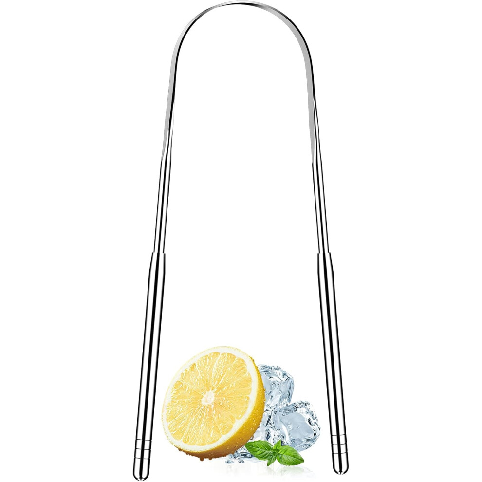 Tongue Cleaner For Oral Hygiene, Fresh Breath Promoter, Lifetime Guarantee Stainless Steel Tool With Ergonomic Design, Flexible Handle For Easy Use