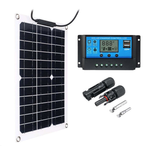Solar Panel Kit, 200W High Efficiency Monocrystalline Solar Panel for Off Grid Applications, Complete System with Easy Installation for 12 Volt Arrays 1