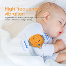 Allarme di bagnatura per bambini con filo, LED, vibrazione e suoni, arancione