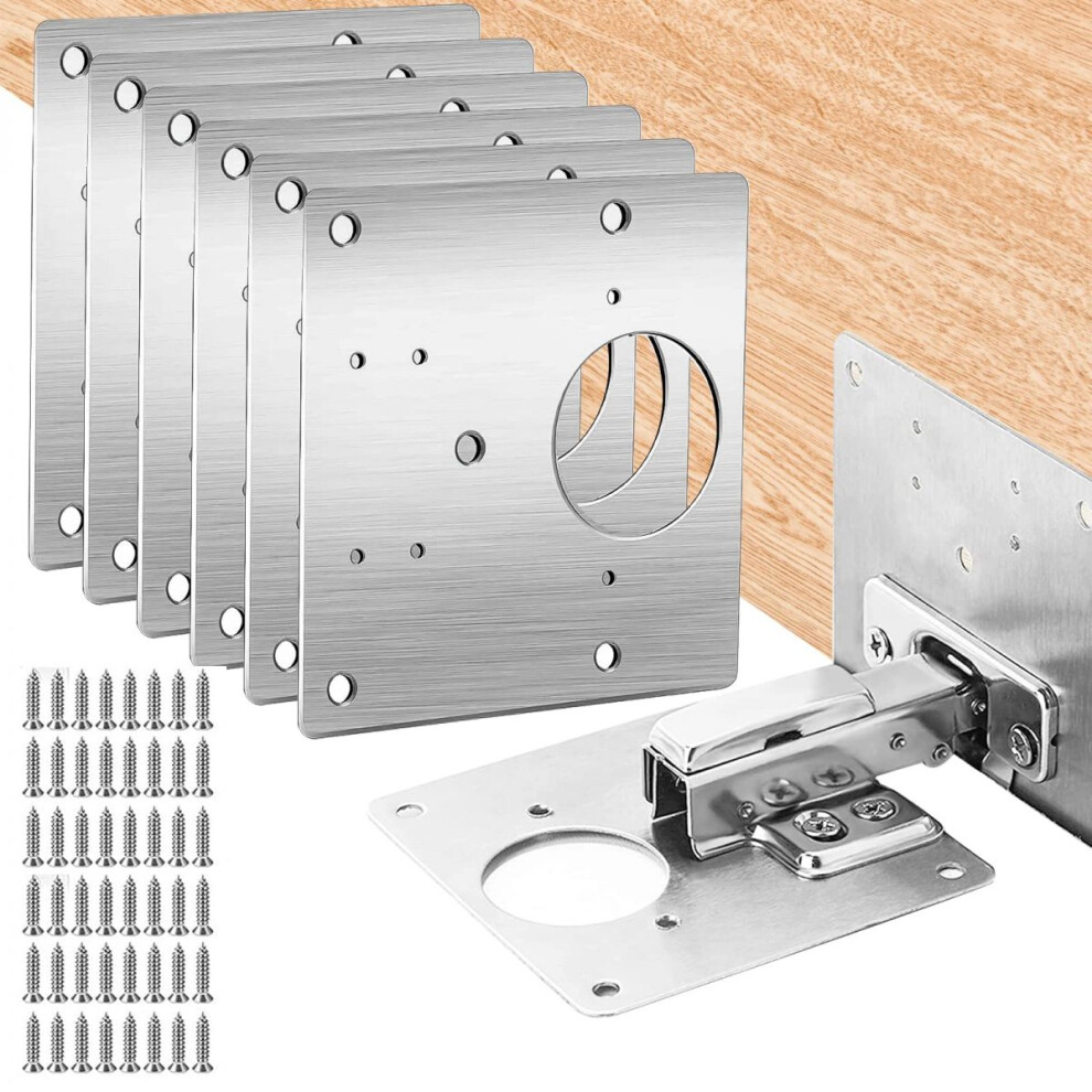 Furniture Fixation Kit With Moisture Resistance, Durable Design Stainless Steel Cabinet Door Hinge Repair For Wide Application (12 Pieces) 9405630972276