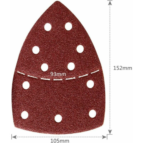 Delta Sander Triangular Sanding Sheets, Abrasive Sanding Paper For Various Materials, Aluminum Oxide Grinding Material Easy Change Backing 1