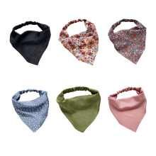 Trekantet hodeskjerf for kvinner, elastisk chiffong elastisk trekantet hodeskjerf med bohemsk design, sklisikkert motehårtilbehør for hverdagsbruk