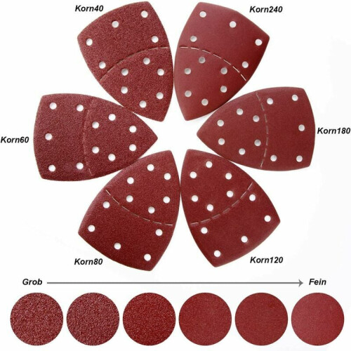 Delta Sander Triangular Sanding Sheets, Abrasive Sanding Paper For Various Materials, Aluminum Oxide Grinding Material Easy Change Backing 2