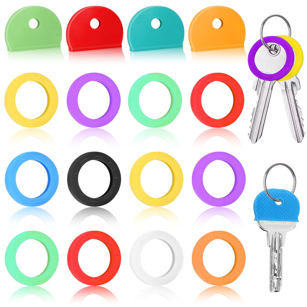 Silicone Key Toppers, Key Cap Covers For Quick Identification, Water-Resistant And Reusable, Flexible Key Identifiers With Bright Assortment Of Colors 9405630953619