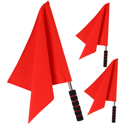 12Stk Robuste Rote Schiedsrichter Signalflaggen 2