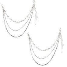 4Stk Kreative Mehrlagige Herren-Trouser Chain Silber Accessoire
