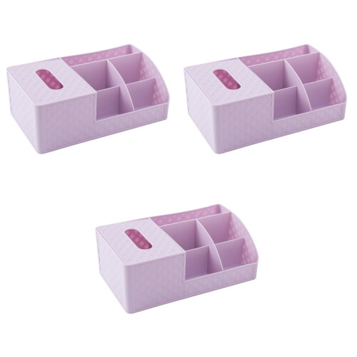 3Stk Kunststoff Kosmetik Box Mit Tissue Bequemer Organizer 2