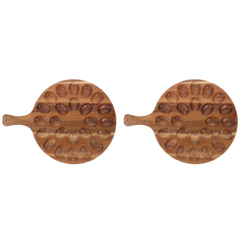 2Stk Holz Eierhalter Platzsparend Deviled Egg Tray 2