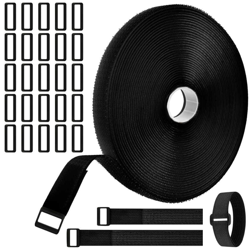 Adjustable Nylon For Multi-Purpose Fasteners, Reusable Self-Gripping Tape Cut-To-Length For Tools And Supplies Organized (Black) 9173940273764