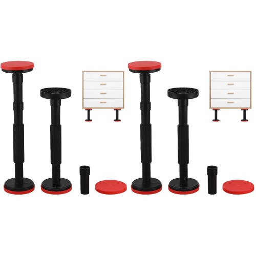 4Stk Einstellbare Möbelbeine Nylon Schwarz Stabil Für Schrank Und Sofa 1