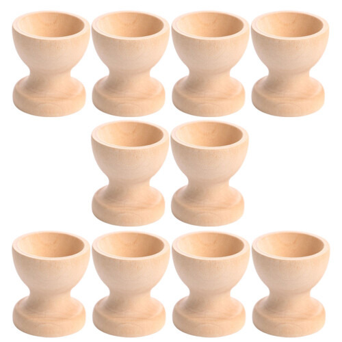30Stk Kinder DIY Holz Eierbecher Eierhalter Ostern Bastelset Beige 1
