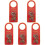 5Stk PVC Türgriff Hänger Rotes Chinesisches Dekorationsschild 4