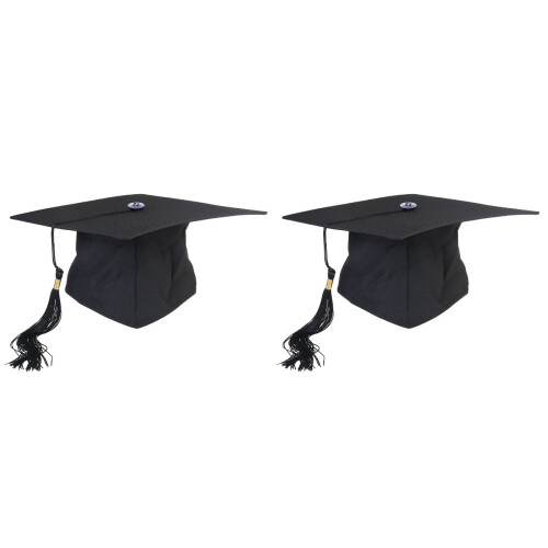 2Stk Verstellbare Abschlusskappe Polyester Für Studienfeier 1