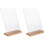 2Sets Acryl-Tabletop-Schildhalter Transparent Mit Stabilem Holzfuß 4