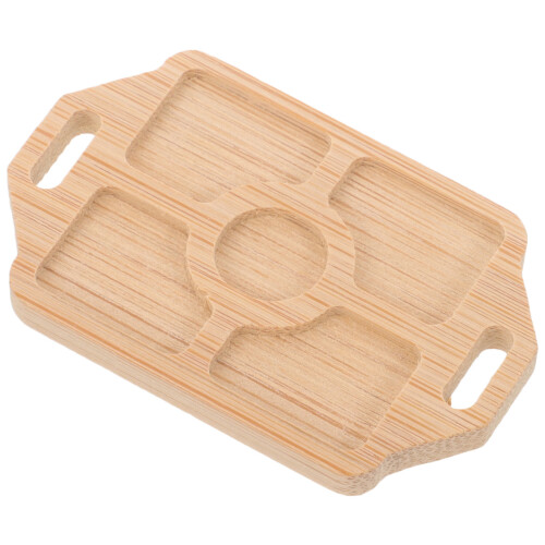 5Stk Khaki Holz Mini Tablett Für