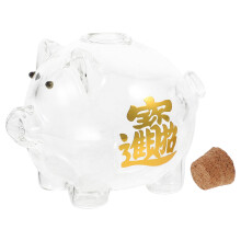 2Stk Piggy Bank Aus & Holz Transparente Münzbox Dekoartikel