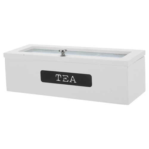 4Stk Weißer Teeaufbewahrer Mit Fächern Holzbox Für Tee Und 2