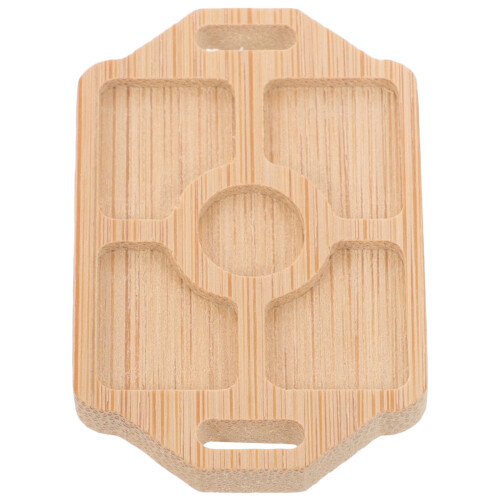 5Stk Khaki Holz Mini Tablett Für 2