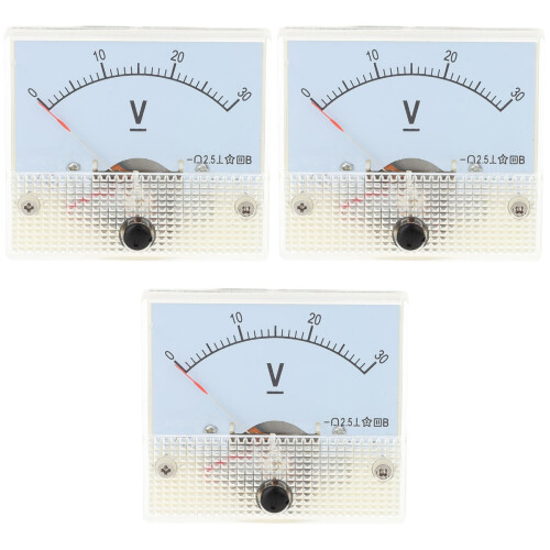3Stk Voltmeter Pointer Head Weiß, Analog, Langlebig Und Klar 2