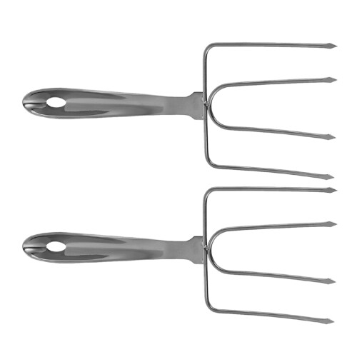 6Stk Grillgabel Ergonomisch Truthahnheber Silber Haushalt 2